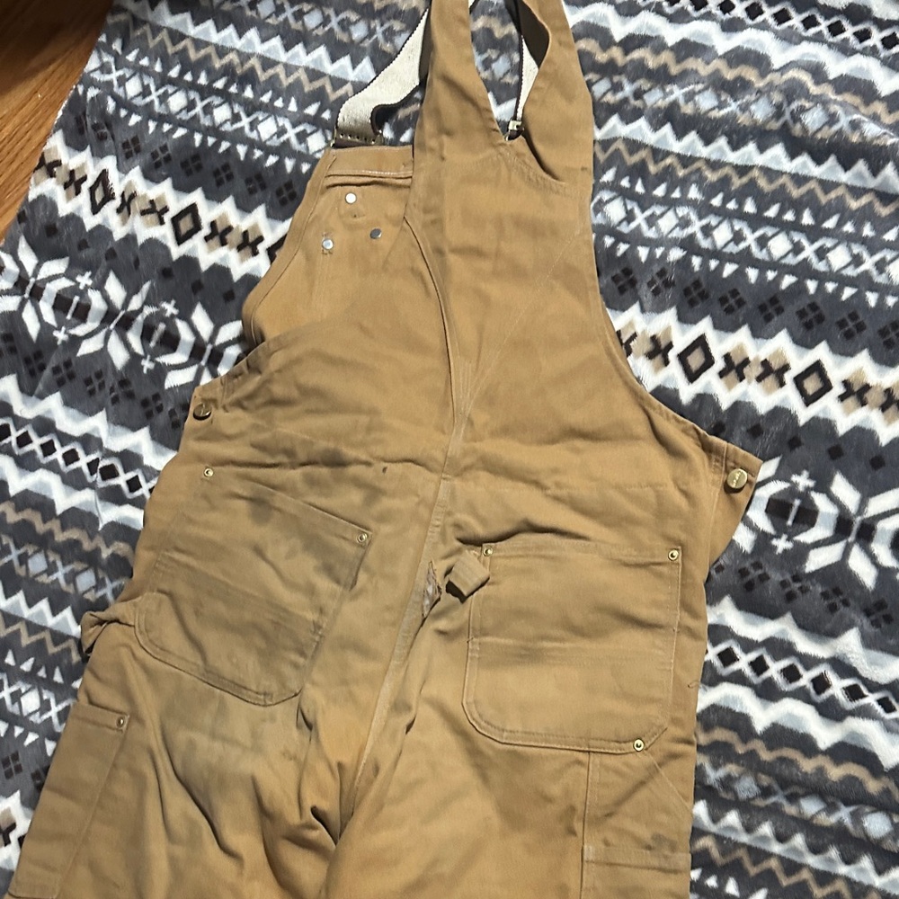 Carhartt Brown Men's Work Overalls - Picture 9 of 16